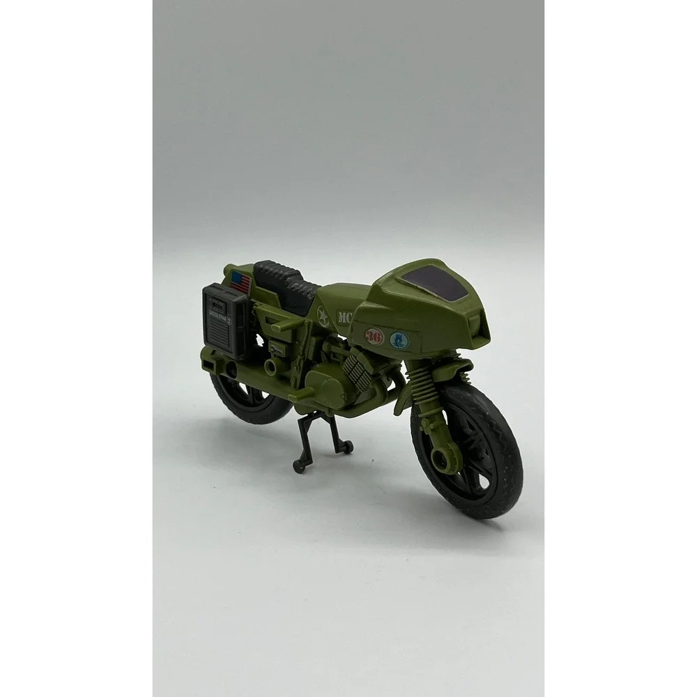 Vintage 1982 GI Joe RAM Cycle Rapid Fire Motorcycle Military Vehicle Olive Drab